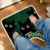 etsy-4580826901-03 Funny Cat Bathroom Rug, Black Cat Toilet Mat, Polyester Tufted (24x20 in)
