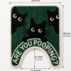 etsy-4580826901-04 Funny Cat Bathroom Rug, Black Cat Toilet Mat, Polyester Tufted (24x20 in)