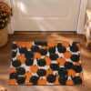 etsy-4593560033-02 Pumpkin Cat Halloween Area Rug, Black Orange Velvet, Non-Slip (2x3 Foot)