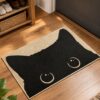 etsy-4594211060-02 Black Cat Door Mat, Microfiber Welcome Rug (17x30 Inch)