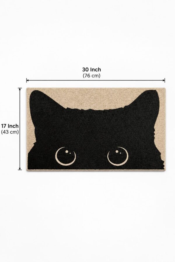 etsy-4594211060-03 Black Cat Door Mat, Microfiber Welcome Rug (17x30 Inch)