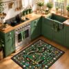 etsy-4594893543-03 Washable Boho Floral Cat Doormat, 2x3 Beige Area Rug