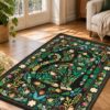 etsy-4594893543-04 Washable Boho Floral Cat Doormat, 2x3 Beige Area Rug