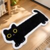 etsy-4594909141-01 Black Cat Bath Mat, Tufted TPR, Machine Washable, Non-Slip (47 x 20 in)