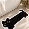 etsy-4594909141-02 Black Cat Bath Mat, Tufted TPR, Machine Washable, Non-Slip (47 x 20 in)
