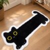 etsy-4594909141-04 Black Cat Bath Mat, Tufted TPR, Machine Washable, Non-Slip (47 x 20 in)