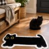 etsy-4594909141-05 Black Cat Bath Mat, Tufted TPR, Machine Washable, Non-Slip (47 x 20 in)