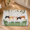 Diatomaceous Earth Bathroom Rug, 17x29.5 Inch, Quick Dry, Non-Slip, Pink Cat Design