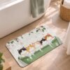 Diatomaceous Earth Bathroom Rug, 17x29.5 Inch, Quick Dry, Non-Slip, Pink Cat Design