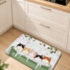 Diatomaceous Earth Bathroom Rug, 17x29.5 Inch, Quick Dry, Non-Slip, Pink Cat Design