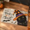 etsy-4595081782-01 Halloween Cat Witch Door Mat, Linen, Non-Slip, Washable (30x17 Inch)
