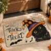 etsy-4595081782-05 Halloween Cat Witch Door Mat, Linen, Non-Slip, Washable (30x17 Inch)