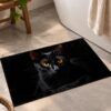 Black Cat Indoor Door Mat, 29.5x17in, Non-Slip PVC Floor Rug
