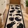 etsy-4595118614-02 Black Cat Kitchen Mat, 47x19 Inch Non-Slip Indoor Outdoor Rug (Machine Washable)